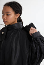 画像をギャラリービューアに読み込む, 2WAY Pin tuck Leather like Nylon Long Mods coat Black