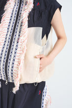 画像をギャラリービューアに読み込む, ! Pre-Order !Fringe Vest Ecru ×Navy