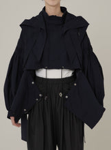 画像をギャラリービューアに読み込む, 4WAY Pin tuck Nylon Short Mountain Jacket All Black