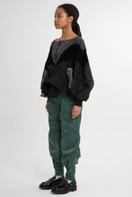 画像をギャラリービューアに読み込む, Boat Neck Layered Windbreaker Black