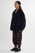 画像をギャラリービューアに読み込む, Crazy Pattern P coat Navy