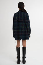 画像をギャラリービューアに読み込む, Scratch Check Flower shirts Navy check