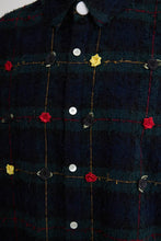 画像をギャラリービューアに読み込む, Scratch Check Flower shirts Navy check