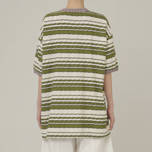 画像をギャラリービューアに読み込む, 2Way Stripe Big Tee 2Colors