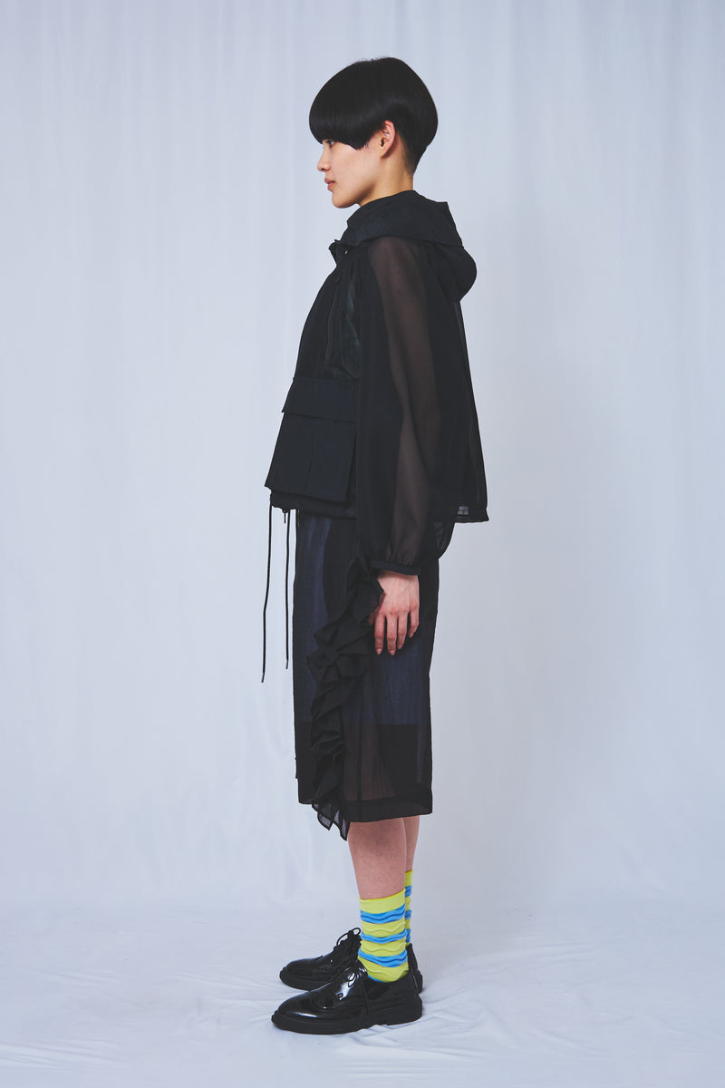 Reversible see-through Jacket Black – MEGMIURA WARDROBE