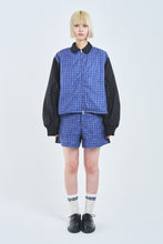 画像をギャラリービューアに読み込む, ! Pre-Order ! Paneled Frill Flight Jacket Gingham Check