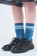画像をギャラリービューアに読み込む, ! Pre-Order ! Striped Knee-High Socks Blue