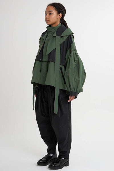 4WAY Pin tuck Nylon Short Mountain Jacket Khaki