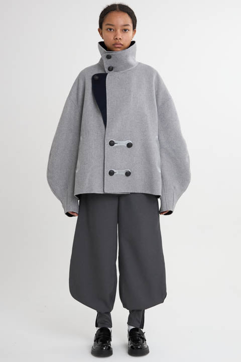 Stand Collar Rever Coat  2Colors