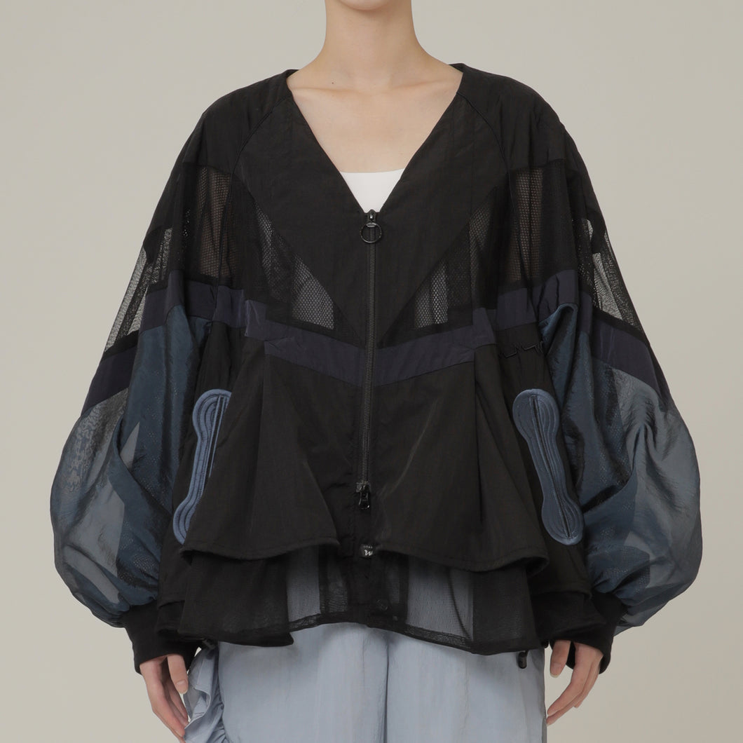 V Neck Layered Windbreaker 3Color