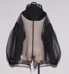 See-through Pin tuck Nylon Short Mods coat