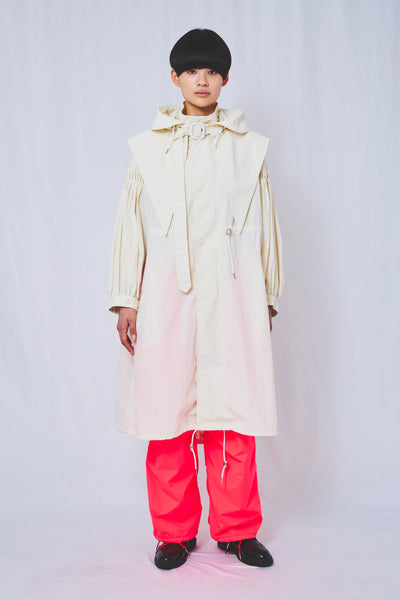 2WAY Pin tuck Nylon Long Mods coat 4colors