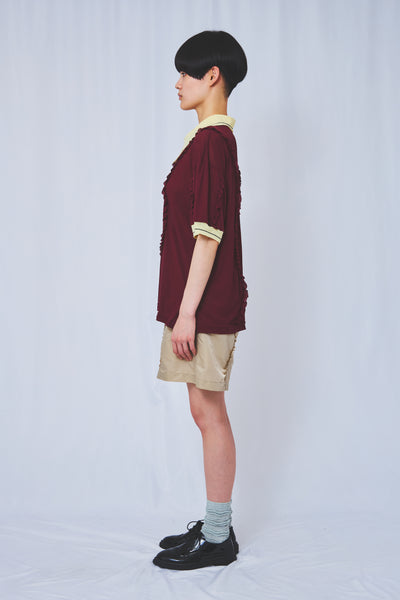 Wavy Frill polo shirt 2colors