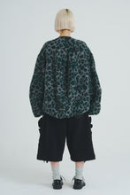 画像をギャラリービューアに読み込む, Leopard-Jacquard Boa Jacket Green Leopard
