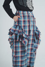 画像をギャラリービューアに読み込む, Perforated Check Pants Blue Check

