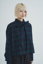 画像をギャラリービューアに読み込む, Ribbon-Tie Check Shirt Green Check
