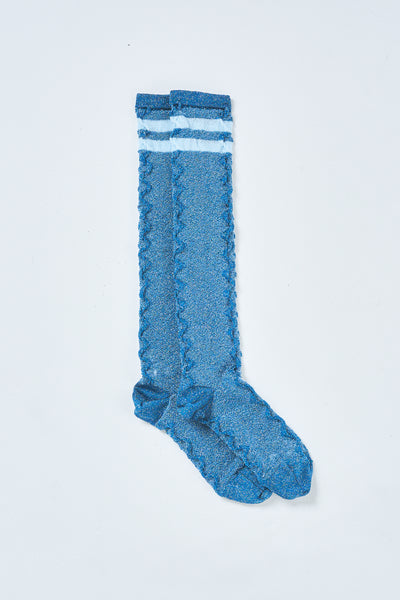 ! Pre-Order !  Striped Knee-High Socks Blue