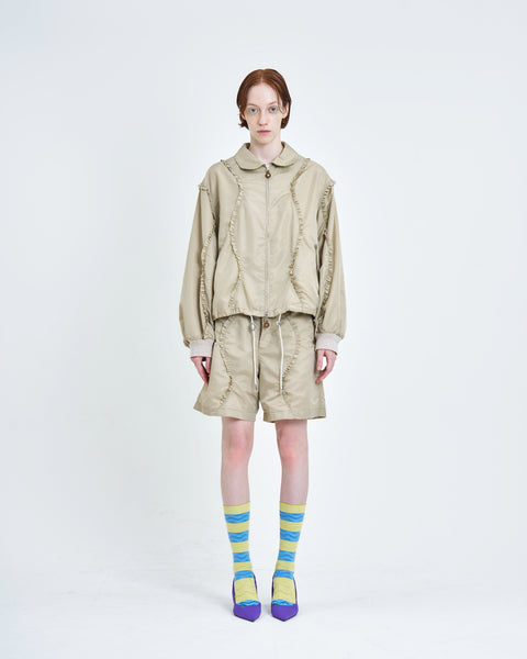 Wavy Frill Flight jacket 2colors