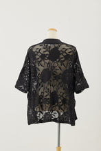 画像をギャラリービューアに読み込む, Flower Jacquard tee Black
