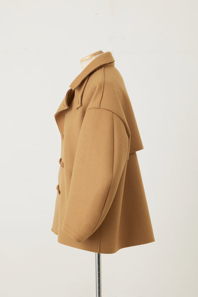 Short P Coat Camel