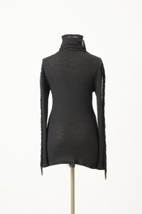 Fringe skin knit Black