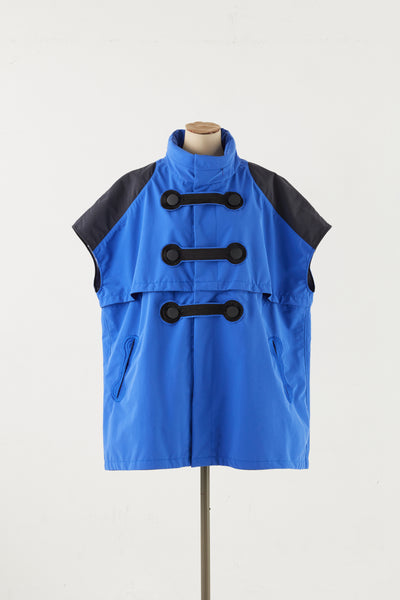 THREE LAYER VEST PONCHO BLUE