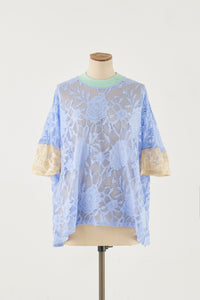 Jacquard big tee Blue×White