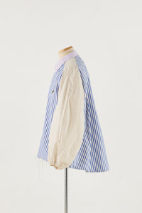 Beige Stripe Coach Jacket