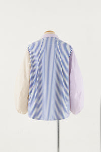 Beige Stripe Coach Jacket