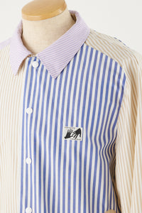 Beige Stripe Coach Jacket