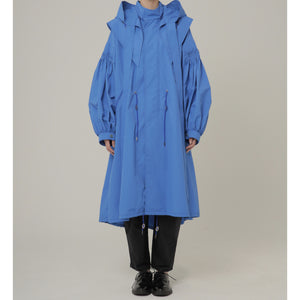 2Way Pin tuck Nylon Long Mods coat  4Color