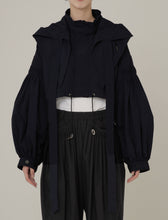 画像をギャラリービューアに読み込む, 4WAY Pin tuck Nylon Short Mountain Jacket All Black
