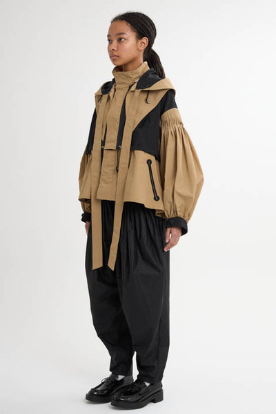 4WAY Pin tuck Nylon Short Mountain Jacket 3Colors