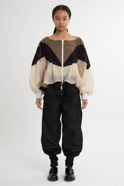 Boat Neck Layered Windbreaker 3Colors