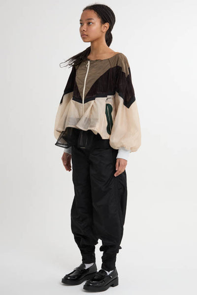 Boat Neck Layered Windbreaker 3Colors