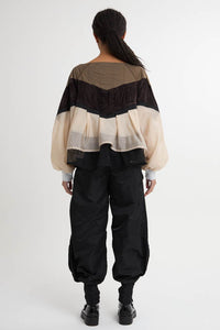 Boat Neck Layered Windbreaker 3Colors