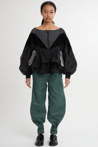 Boat Neck Layered Windbreaker 3Colors