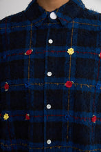 画像をギャラリービューアに読み込む, Scratch Check Flower shirts Blue check
