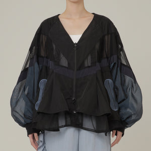 !Pre-Order! V Neck Layered Windbreaker 3Color