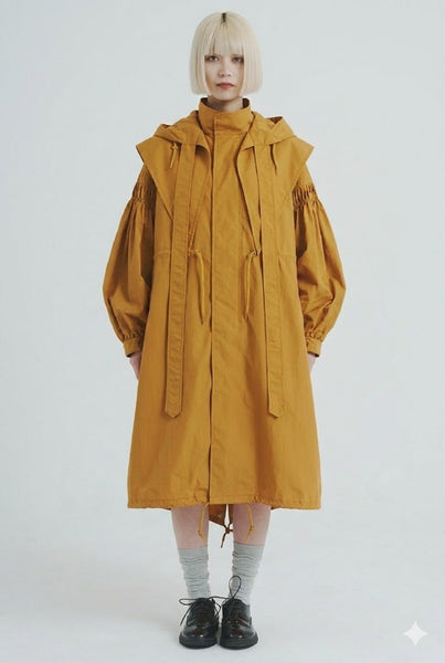 !Pre-Order!2WAY Pin tuck Nylon Long Mods coat Camelライナーあり・なし