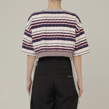 画像をギャラリービューアに読み込む, 2Way Stripe Short Tee 2Colors
