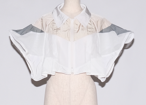 !Pre-Order! Tuck panel jacket:White Crazy