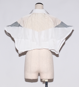 !Pre-Order! Tuck panel jacket:White Crazy