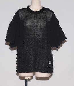 !Pre-Order! Shirring lace Blouse  Black