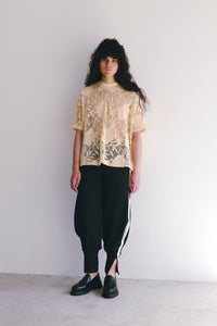 Flower Jacquard tee Ecru