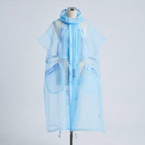 See-through French Sleeve Cape Dress