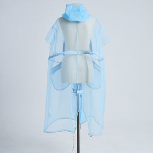 See-through French Sleeve Cape Dress