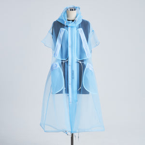 See-through French Sleeve Cape Dress