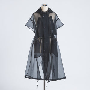 See-through French Sleeve Cape Dress