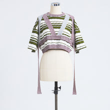 画像をギャラリービューアに読み込む, 2Way Stripe Short Tee 2Colors
